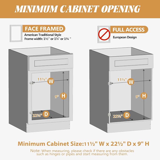 Pull Out Cabinet Organizer, Slide Out Wood Drawer, Pull Out Drawers for Cabinets, 8" High Pull Out Shelf for Kitchen Cabinet Pantry, 10½" W×21" D