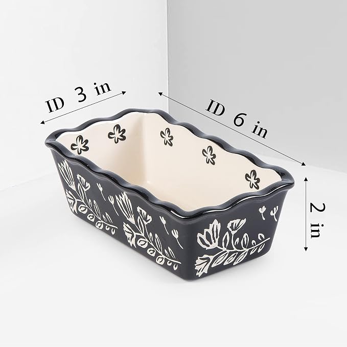 Mini Loaf Pans for Baking - 4-Piece Ceramic Bread Pans