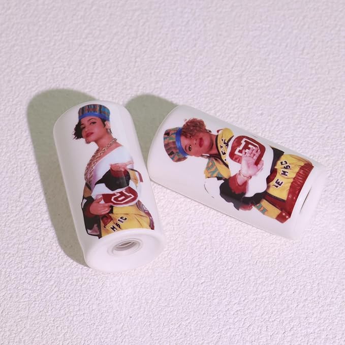 Ceramic Salt and Pepper Shakers Set - Cute Salt Shaker and Pepper Shaker for Kitchen Table Decor - Vintage Style Farmhouse Salt & Pepper Dispenser (White)