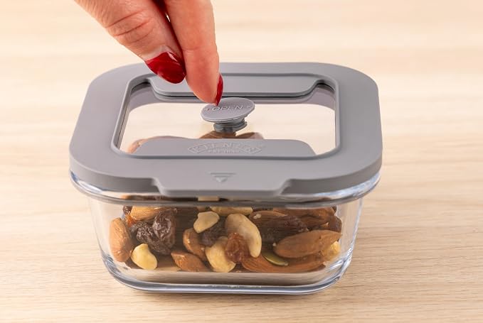 Kilner Fresh Storage 0.31 Litre Airtight Glass Container Durable Leakproof Lid with Vacuum Seal for Food Storage Leftovers Snacks Meal Prep Batch Cooking