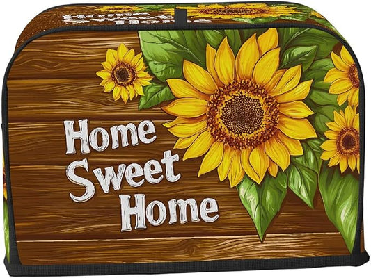 Flower Sunflower Toaster Cover 4 Slice Wide Slot Washable Toaster Covers | Painting Art Dust and Fingerprint Protection Bread Maker Covers for Kitchen Accessories Decor Bakeware Women Gift