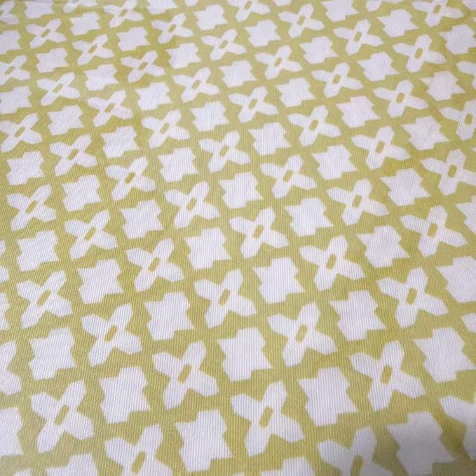 Light Weight Natural Cotton Fabric by the Yard DIY Making Supplies Quilting Patchwork Fabric Fat Quarter Bundles DIY for Quilting Cotton Patchwork Cushions (Yellow Cross Pattern, 1 Yard)