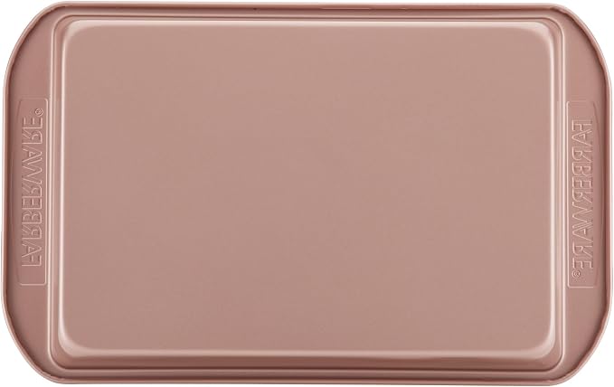 Farberware Baking Nonstick Cake Pan, Rectangle, 9 Inch x 13 Inch, Red Rose Gold