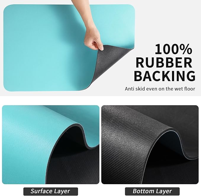 HotLive Coffee Mat - Absorbent Hide Stain Rubber Backed Dish Drying Mat for Kitchen Counter - Bar Mats for Countertops Accessories Fit Under Coffee Maker Espresso Machine