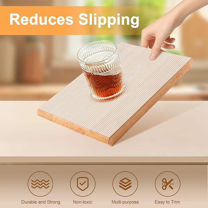 FEXIA Shelf Liner for Kitchen Cabinets Drawer Non Adhesive Non-Slip Liner 12 Inches x 20 FT Waterproof & Oil-Proof Durable Material Fridge Liner for Shelves
