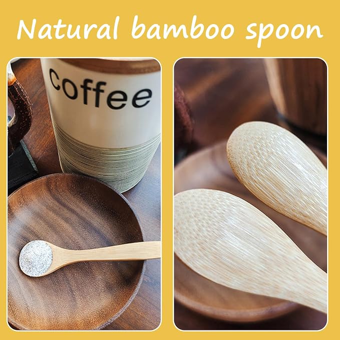 4 Pcs Small Wooden Spoons,3.5 Inch Mini Handmade Bulk Nature Tiny Spoons Little Wooden Teaspoons for Jars Sugar Coffee Creamer Honey Spices Salt Kitchen Supplies