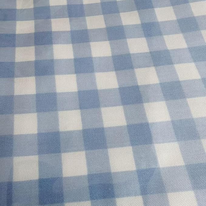 Light Weight Natural Cotton Fabric by the Yard DIY Making Supplies Quilting Patchwork Fabric Fat Quarter Bundles DIY for Quilting Cotton Patchwork Cushions (M Blue Square, 1 Yard)
