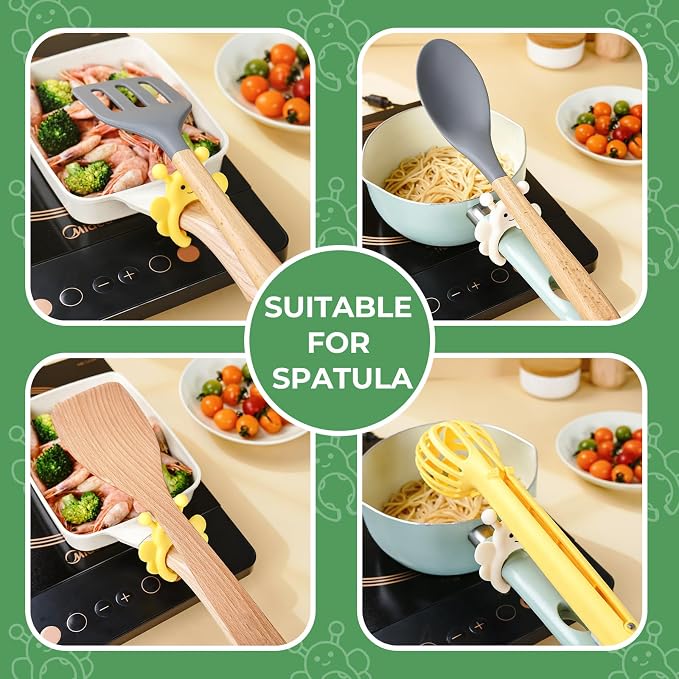 Bee Spoon Holder Cute Spoon Rest for Stove Top, Steam Releaser & Lid Lifter β Heat Resistant Silicone Cooking Gadget, Fun Kitchen Accessories, Unique Cooking Gift