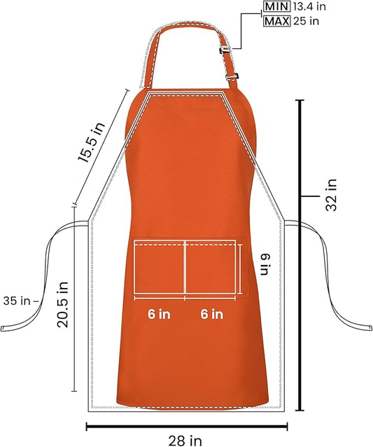 Utopia Kitchen 10 Pack Bib Apron Adjustable with 2 Pockets, Water and Oil Resistant, Cooking Kitchen Chef Apron for Women Men