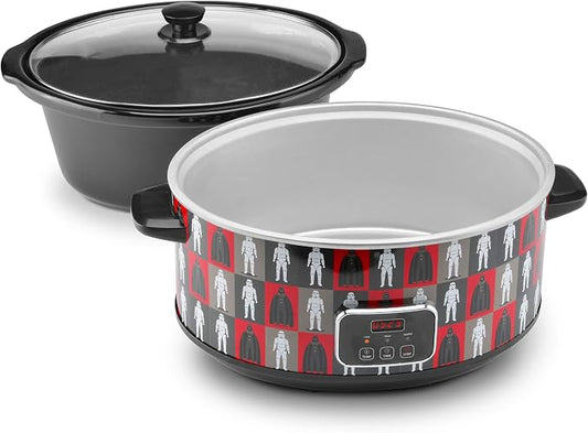Star Wars 7-Quart Digital Slow Cooker with Sound from Select Brands - Programmable Cooking Time & Temperature - Automatic Keep Warm Setting - Dishwasher-Safe Stoneware Insert
