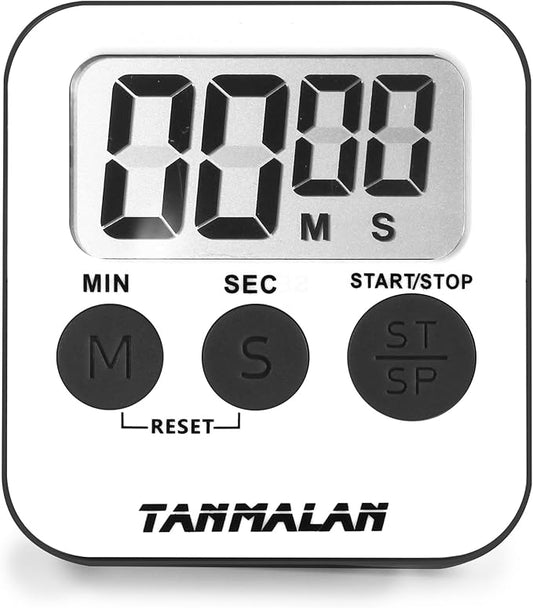 Tanmalan Kitchen Timer for Cooking Loud Alarm, Large Display, Auto Memory Loud Alarm, Large Display,Big Button,for Kids for Teacher Classroom Must Haves,Count Down-up,Easy to use (6.0-Grey)