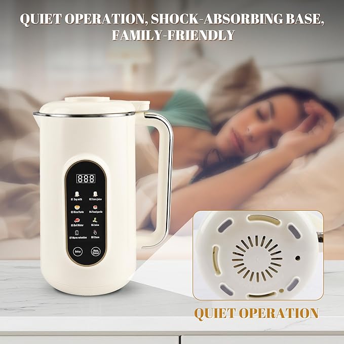8-IN-1 Nut Milk Maker Machine, 50 oz Soy Milk Maker with LED Touch Screen for Hot/Cold Almond Soybean Milk Maker, 18 Hours Timer/Self-Cleaning/Keep Warm Homemade Oat/Nut/Juice Blender
