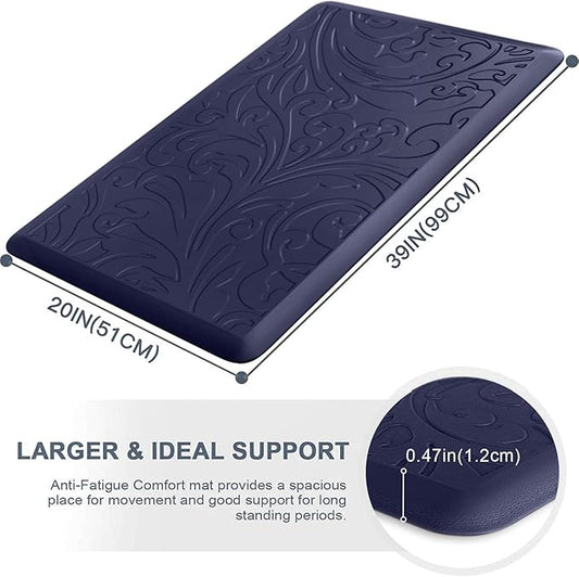 KMAT Kitchen Mat Cushioned Anti-Fatigue Floor Mat Waterproof Non-Slip Standing Mat Ergonomic Comfort Floor Mat Rug for Home,Office,Sink,Laundry,Desk 39"(L) x 20"(W),Blue