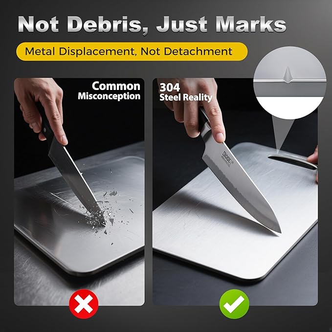 URMONA 3 PCS 304 Stainless Steel Cutting Board For Kitchen, Non-Staining&Odor-Free, Burr-Free Edges, Dishwasher Safe, Non Toxic Cutting Board(S+M+L)