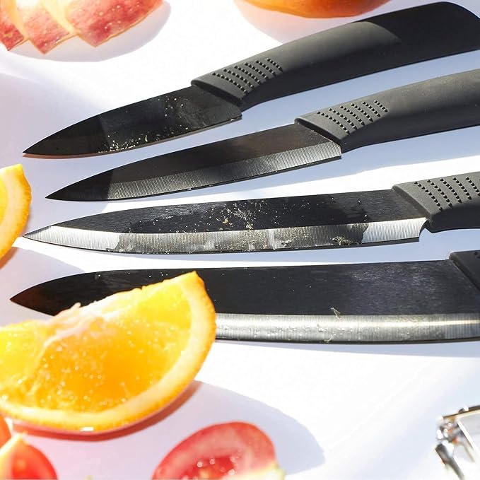 Ceramic Chef Knife - 6" Sharp Blade Kitchen Knife with Cover,Black
