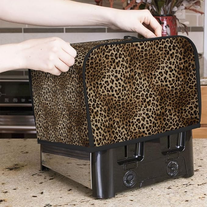 Toaster Cover 2 Slice Wide Slot Leopard CheetahBread Toaster Oven Dustproof Cover Small Appliance Kitchen Covers Dust and Fingerprint Protection for Women Gift 2 Slice