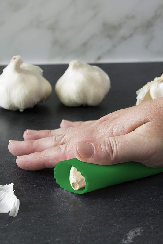 Cestari Kitchen Garlic Peeler Tube Roller – Silicone Garlic Skin Remover, Peels Multiple Cloves in Seconds, BPA-Free, Dishwasher Safe, Green