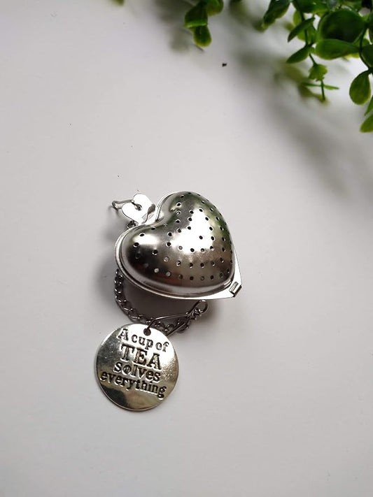 A Cup of Tea Solves Everything Heart Infuser Ball for Brewing Herbal Teas