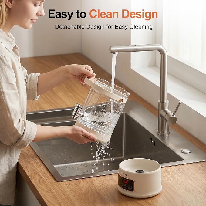 Kawu Electric Kettle, 2.5L Glass Water Boiler with Infuser, 7-in-1 Electric Water Kettle Hot Water Dispenser, Temperature Control, 800W Tea Maker Machine Water Warmer for Home Office Kitchen