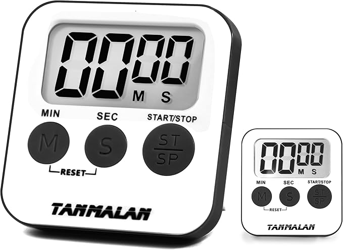 Easy to use Kitchen Timer for Cooking Loud Alarm, Large Display, Auto Memory Loud Alarm, Large Display,Big Button,Teacher Classroom Must Haves,Count Down-up, Tanmalan (Grey 2 Pack)