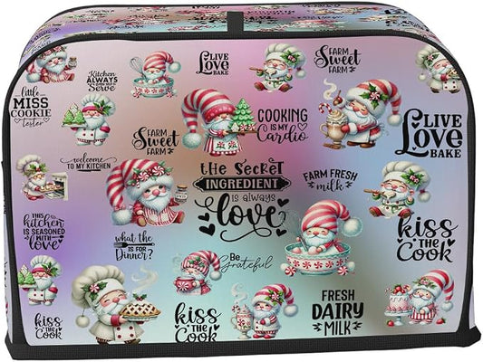 Toaster Cover 2 Slice Wide Slot Cute Christmas GnomesBread Toaster Oven Dustproof Cover Small Appliance Kitchen Covers Dust and Fingerprint Protection for Women Gift 2 Slice
