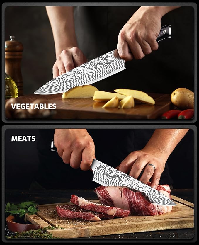 6in Chef Knife,Sharp Kitchen Knife, High-Carbon German EN1.4116 Stainless Steel Cooking Knife, Kitchen Knife ergonomically Design With Gift Box, Suitable as a Gift for Family and Lover