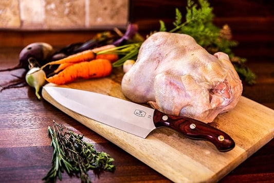 Buck Knives 931 Chef's Knife, 8" 420HC Stainless Steel Blade Kitchen Knife, Polished Rosewood DymaLux Handle, Full Tang Made in the USA Kitchen Cutlery, 9.1 oz