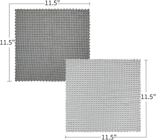 Barista Towel, Extra Thick Waffle Microfiber Coffee Cleaning Cloths, Espresso Machine Accessories for Coffee Bar, Steam Wand, Countertop, Grey, 3-Pack