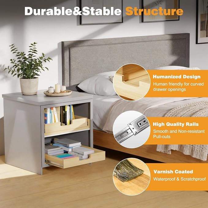 Pull Out Cabinet Organizer, 32''W×21''D Sliding Drawers for Cabinets, Soft Close Slide Out Wooden Pull out Drawers, Base Cabinet Organization for Kitchen, Pantry, Bathroom