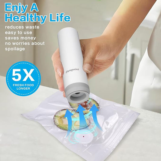 Handheld Vacuum Sealer for Food Powerful Vacuum Sealer Machine,Seal Meal Saver,Portable Food Sealer (Sealer + 20 Reusable Vacuum Bags)