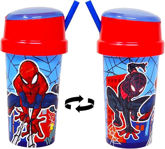Spiderman Tumbler Cup Set for Kids - Bundle with Spiderman Cup with Lid Plus Spiderman Straws, Stickers, More | Spiderman Party Supplies for Kids, Toddlers