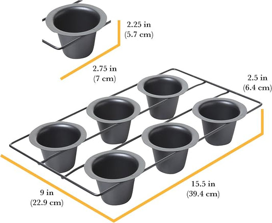 Chicago Metallic 6-Cup Popover Pan,Heavyweight Aluminized Steel with Nonstick Coating,Ideal for Yorkshire Pudding,Muffins,and Popovers,(Pack of 6)