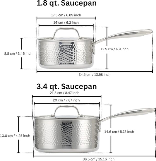 Premium Stainless Steel 9 Piece Cookware Set (Oven and Dishwasher Safe)