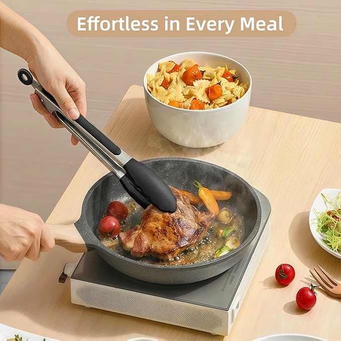 Silicone Cooking Utensils Set, 33PCS/446°F Heat Resistant Food Grade Silicone Kitchen Gadgets, Spatula Set w Holder, for Nonstick Cookware (Black)