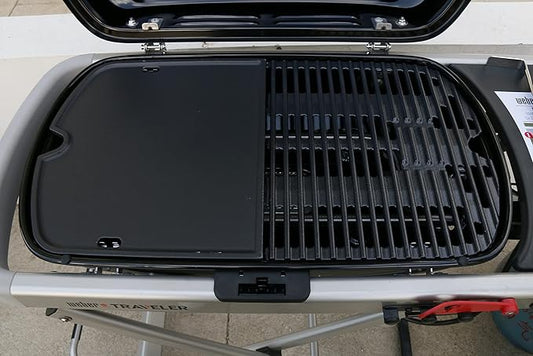 Uniflasy 7034 Cast Iron Griddle for Weber Traveler Portable Gas Grill, fits Weber 9010001 Traveler Portable Gas Grill, Cooking Griddle