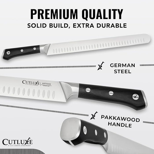 Cutluxe Butcher Knife Set – BBQ Brisket, Breaking & Boning Knife – Slicing Carving Knife Set for Meat Cutting, Ultra Sharp German Steel, Full Tang, Ergonomic Handles, Grilling Gifts for Men
