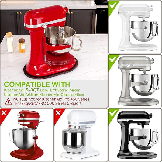 Stand Mixer Mat Compatible with Kitchenaid Bowl Lift 5-8 Qt Stand Mixer Kitchenaid Mixer Accessories, Appliance Sliders for Kitchen Appliance Wood Sliding Tray for Stand Mixer