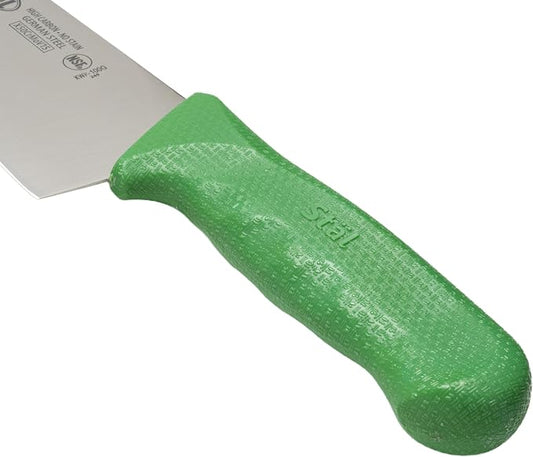 Winco 10" Commercial-Grade Chef's Knife with German Steel Blade, Green