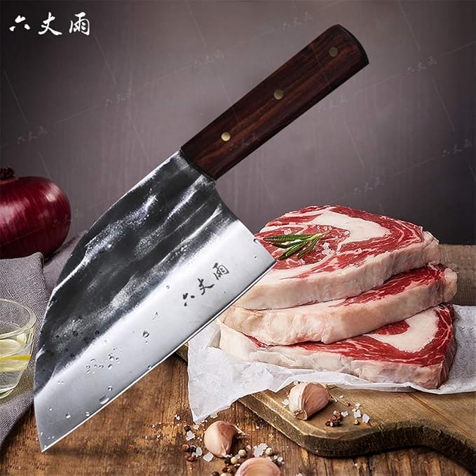 Ultra-Sharp Composite High Carbon Steel Handmade Forged Chef Knife and Vegetable Knife No-Slip Labor-saving Wooden Handle Chinese Knife