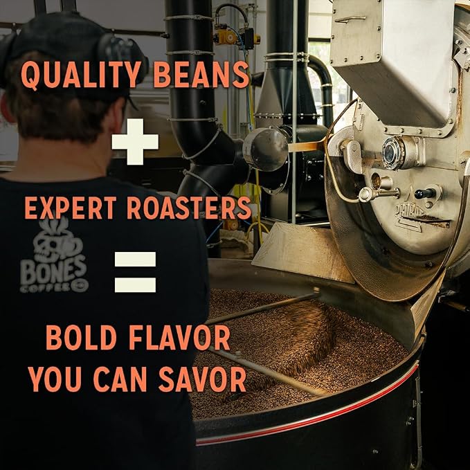 Bones Coffee Company Coco Crush, Coconut Macaron Flavored Coffee, Medium Roast Low Acid Arabica Beans Compatible with Auto drip and French Press Coffee Maker, 12 Oz Whole Bean