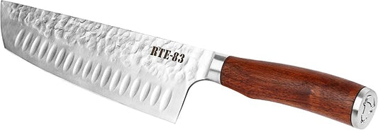 Route83 Classic Texas Chef's Knife Handmade Hammered American Walnut Wood