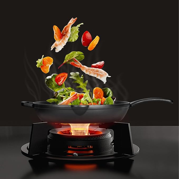 12 Inch Cast Iron Skillet, Pre-Seasoned, Dual Pour Spouts | Pre-seasoned 12" family skillet for steaks & one-pan meals. Serves 3-4. Dual pour spouts. No lid. Induction & oven safe.