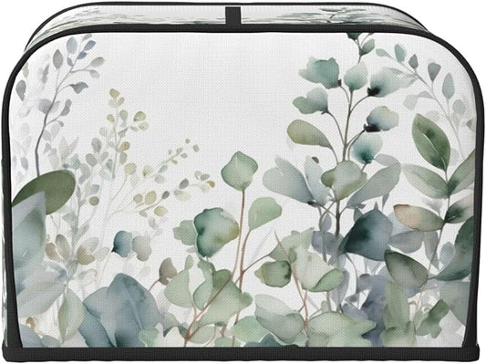 Botanical Leaves 4 Slice Toaster Cover Wide Slot Dustproof Bread Maker Cover Fingerprint Bakeware Protection Kitchen Appliance Toaster Bag