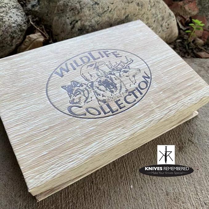Monogram Knife, Custom Knives, Collector Knife, Personalized Knife, Engraved Knives, Wild Life Collection Knife w/Wooden Collection Box (Eagle)