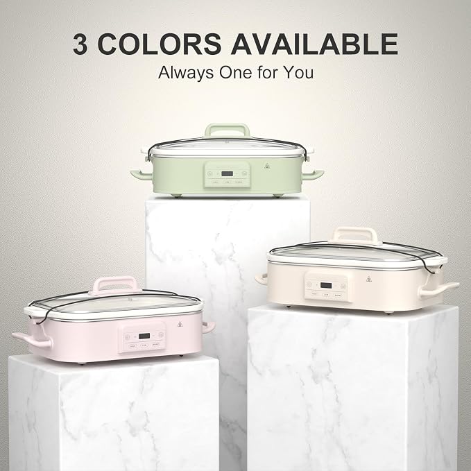 4 Quart Casserole Programmable Slow Cooker with Ceramic Baking Dish - Perfect Kitchen Small Appliance for Family Dinners, Oven Safe and Durable Bakeware for Lasagna, Roasts, Pink