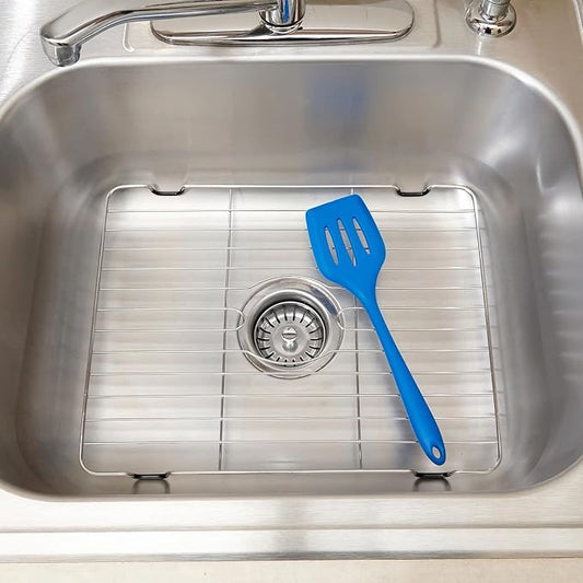 Better Houseware Sink Protectors for Kitchen Sink, Rust-Resistant Scratch-Preventing Stainless Steel Sink Protector Grid, Non-Slip Kitchen Sink Rack for Washing, 12 x 10.25 x 1 Inch