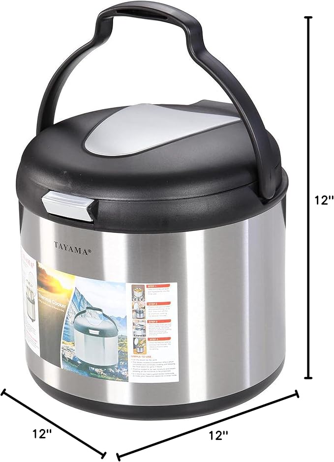 Tayama Stainless Steel Thermal Cooker,Black,7 Qt.,TXM-70CFZR