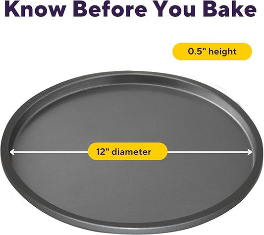 Wilton Silver Non Stick 12 in. Pizza Pan, Cold-Rolled Steel Bakeware, Made without PFAS