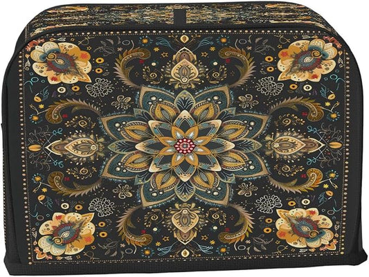 Toaster Cover 2 Slice Wide Slot Carpet RetroBread Toaster Oven Dustproof Cover Small Appliance Kitchen Covers Dust and Fingerprint Protection for Women Gift 2 Slice