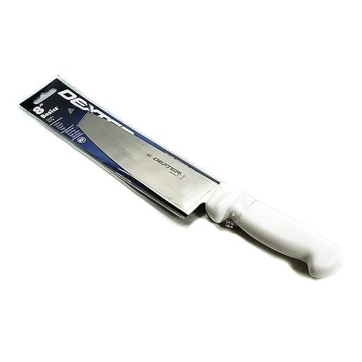 Dexter-Russell Basics P94801B 8" Cooks Knife with White Polypropylene Handle